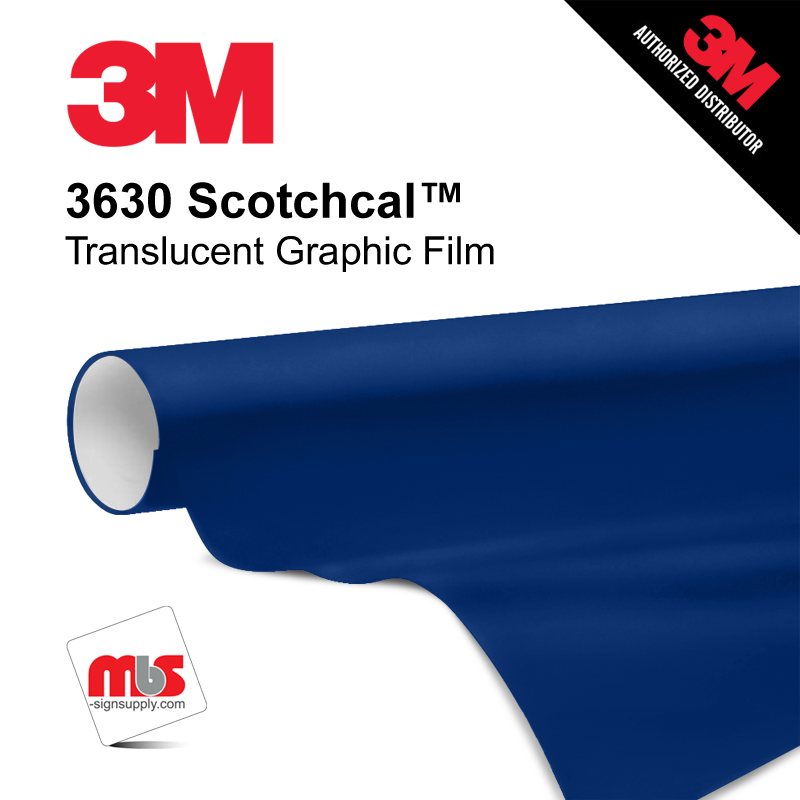 15'' x 10 Yards 3M™ 3630 Scotchcal™ Matte Blue 7 year Punched 2 Mil Cast Graphic Vinyl Film (Color Code 036)